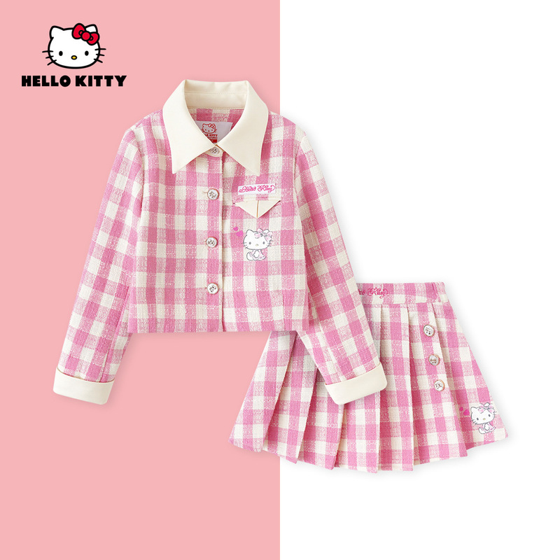 HelloKitty spring 2025 new girls fashion plaid suit dress women treasure suit AC5120MK004