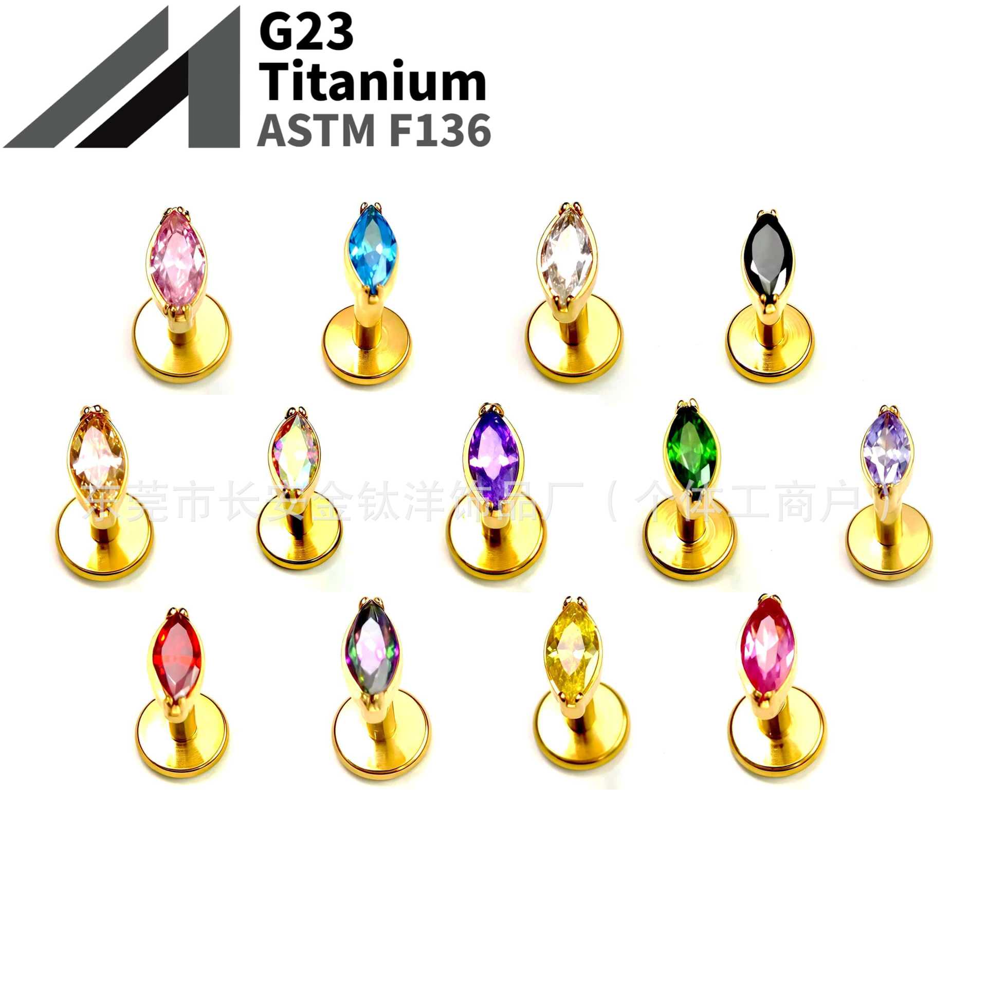 16G labret stud size and finish detail