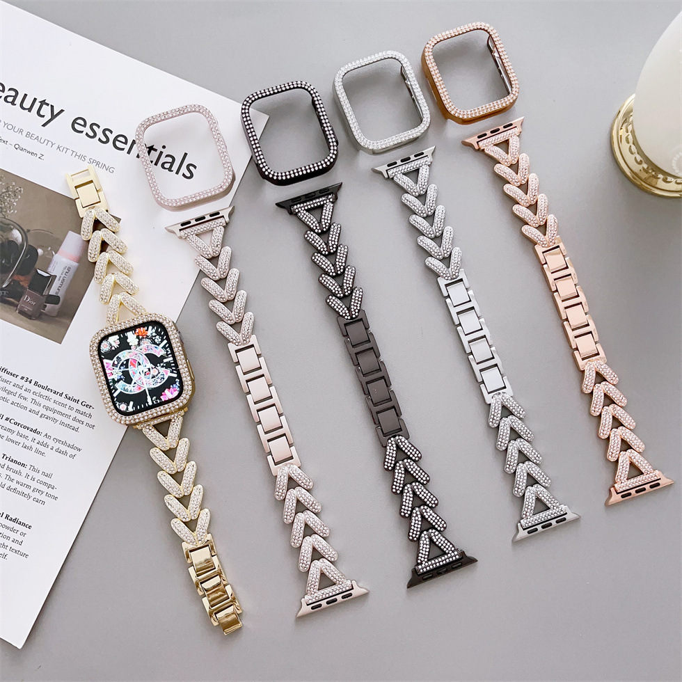 Suitable for apple watchS9/S8 Representative Band iwatch7 Apple Watch se654 Full Diamond Twist Strap