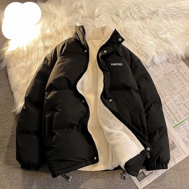 Abrigo de algodón acolchado para hombre 2022 Invierno nuevo abrigo de pan Estilo de Hong Kong guapo abrigo de algodón acolchado con cuello alto suelto ins Abrigo acolchado de algodón del todo fósforo