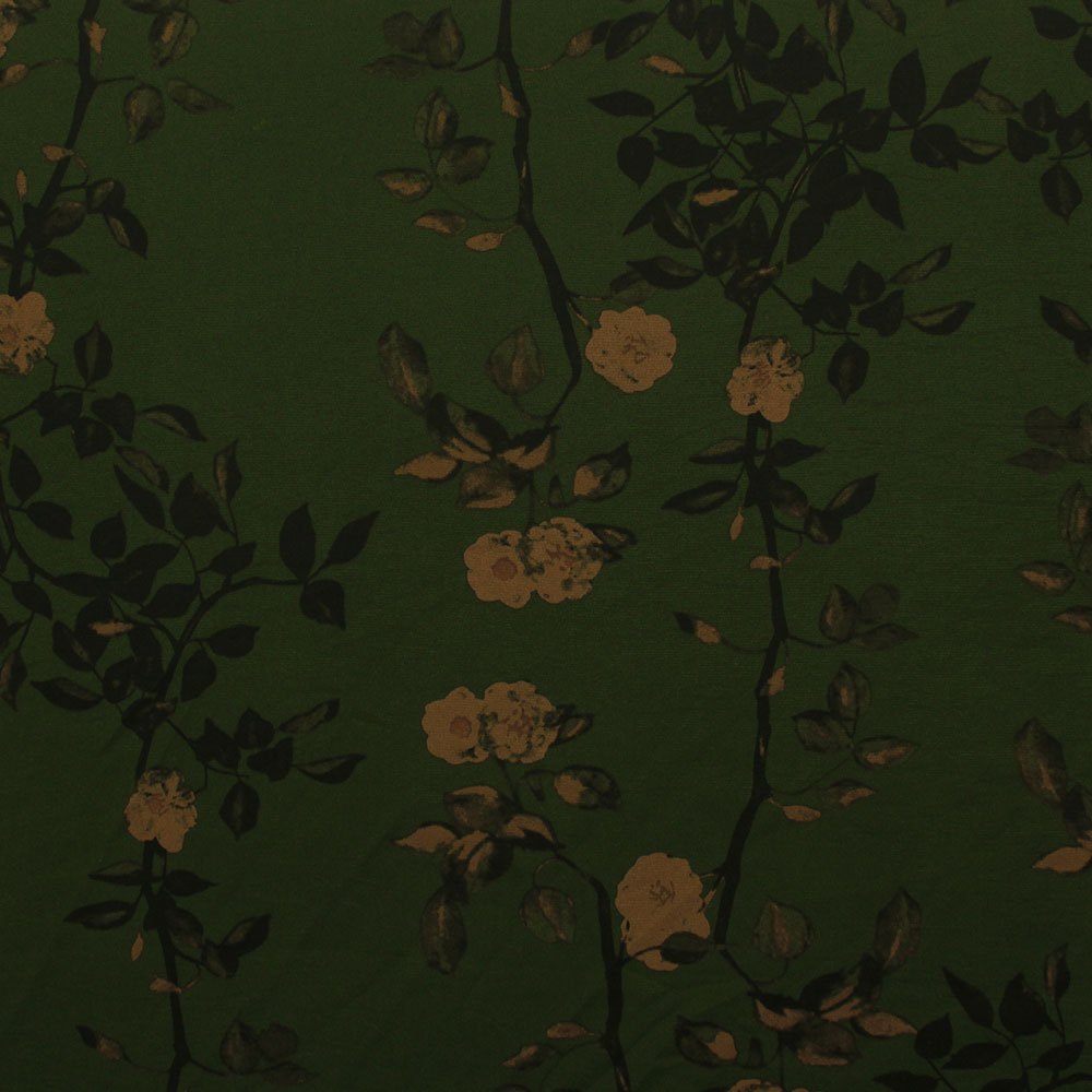 新款破卡平纹缎印花 复古梅花雪纺印花布 女衬衫连衣裙旗袍面料