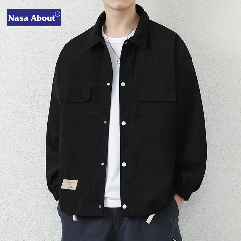 NASA Jacket Men's Spring and Autumn American Loose Top Men's Trendy Brand Casual Trendy Lapel Jacket for Young Men