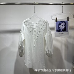 2025春夏季新款网红穿搭宽松大码显瘦蕾丝打底衬衫上衣大码白色