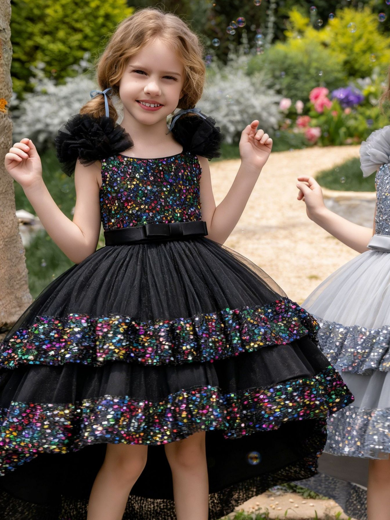 Europa y América vestidos de niñas vestidos de fiesta de Navidad de sequillas vestidos de princesa vestidos de flores de cumpleaños cena de piano