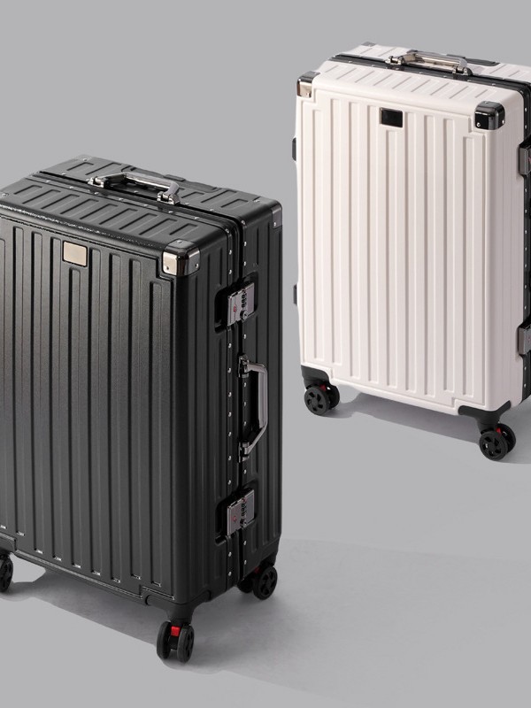 Maleta de equipaje, maleta de mano de 20 pulgadas, maleta con ruedas para hombre, marco de aluminio, equipaje de PC, bolsa de gran capacidad de 26 pulgadas, maleta de viaje para mujer, maleta de cuero