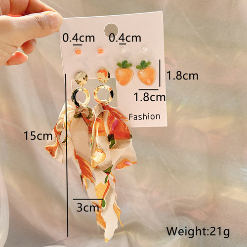 2024 new ins original design fashionable fresh forest earring set women's sweet cross-border earrings wholesale