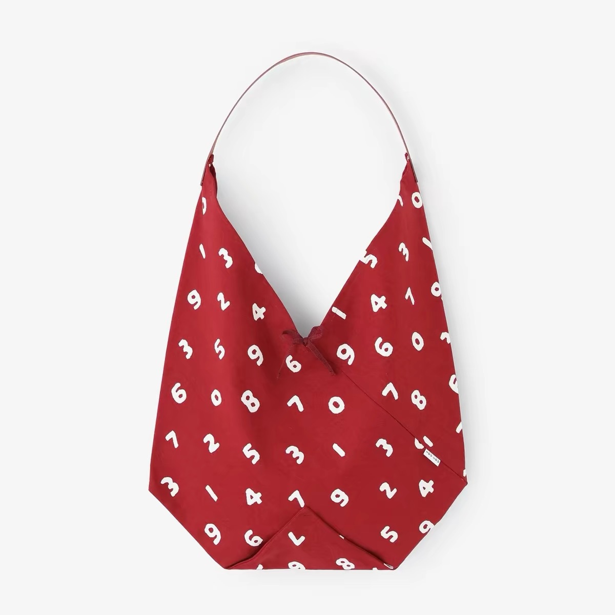Red digital print canvas underarm bag, single shoulder tote bag, fashionable and versatile commuter bag