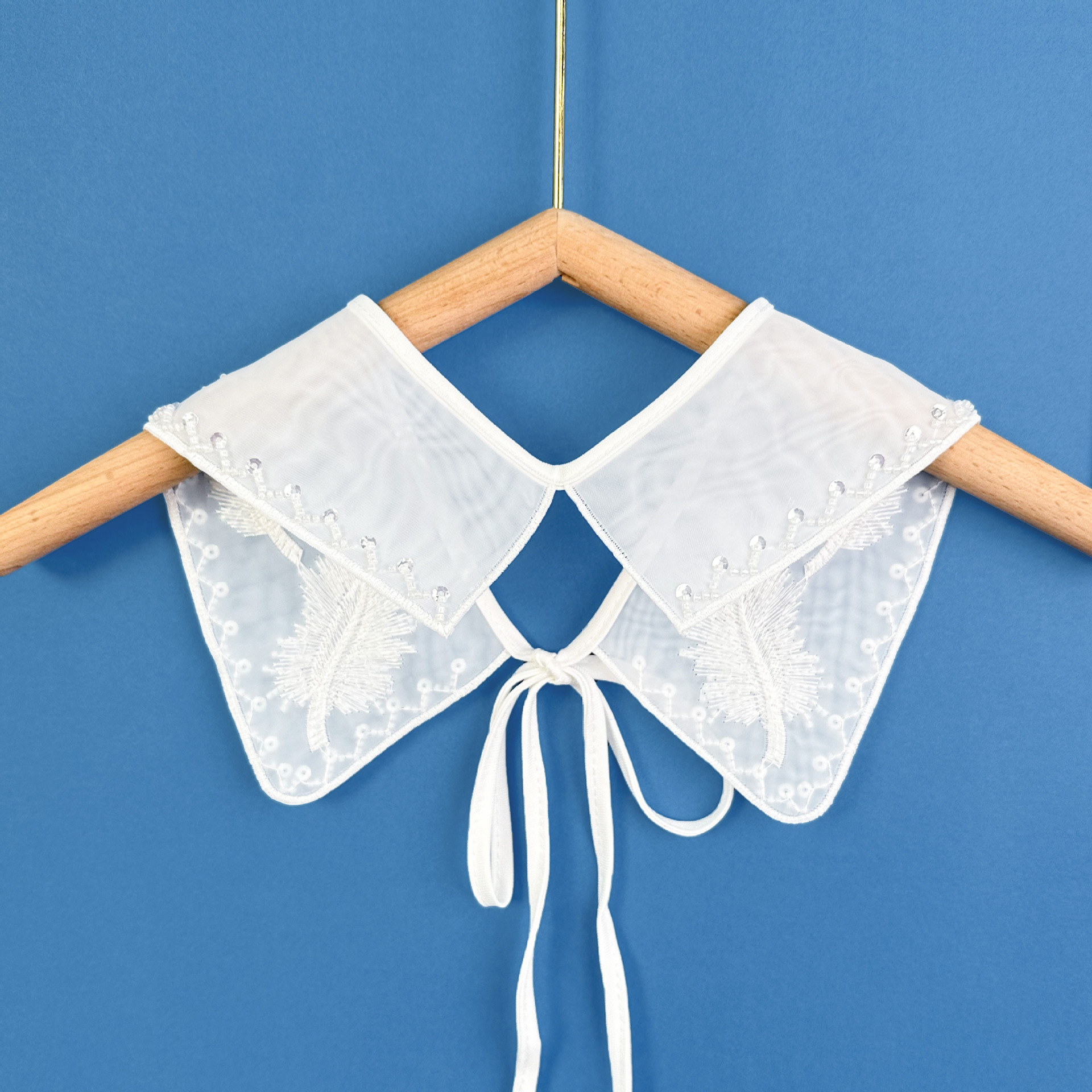 Oganza bordado cuello de clavos de cuentas falso para niños con vestido de camisa de decoración de cuello de hombro de pequeño hombro multifuncional
