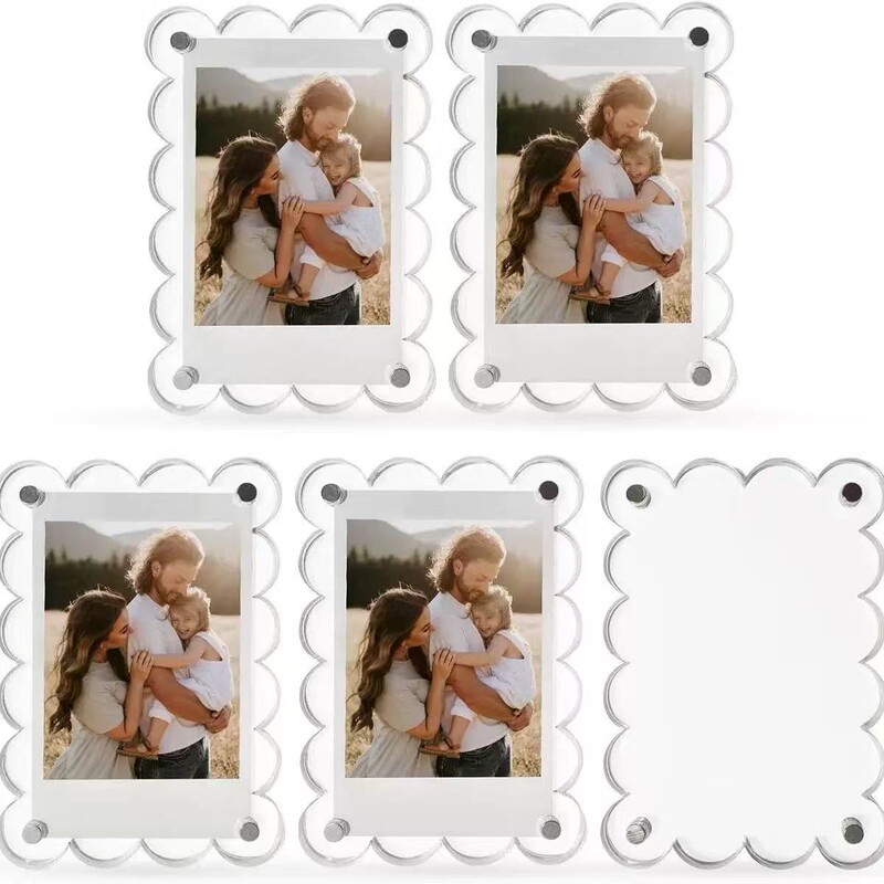 Transparent Acrylic Refrigerator Magnetic Photo Frame Double-Sided Photo Magnet Frame Photo Fuji Film Display Frame