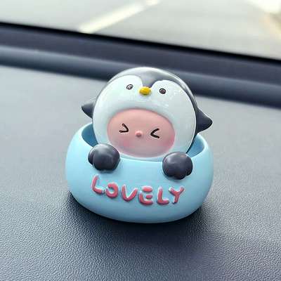 Car Ornaments, Cute Shaking Head Car ornaments - blue-penguinsingle