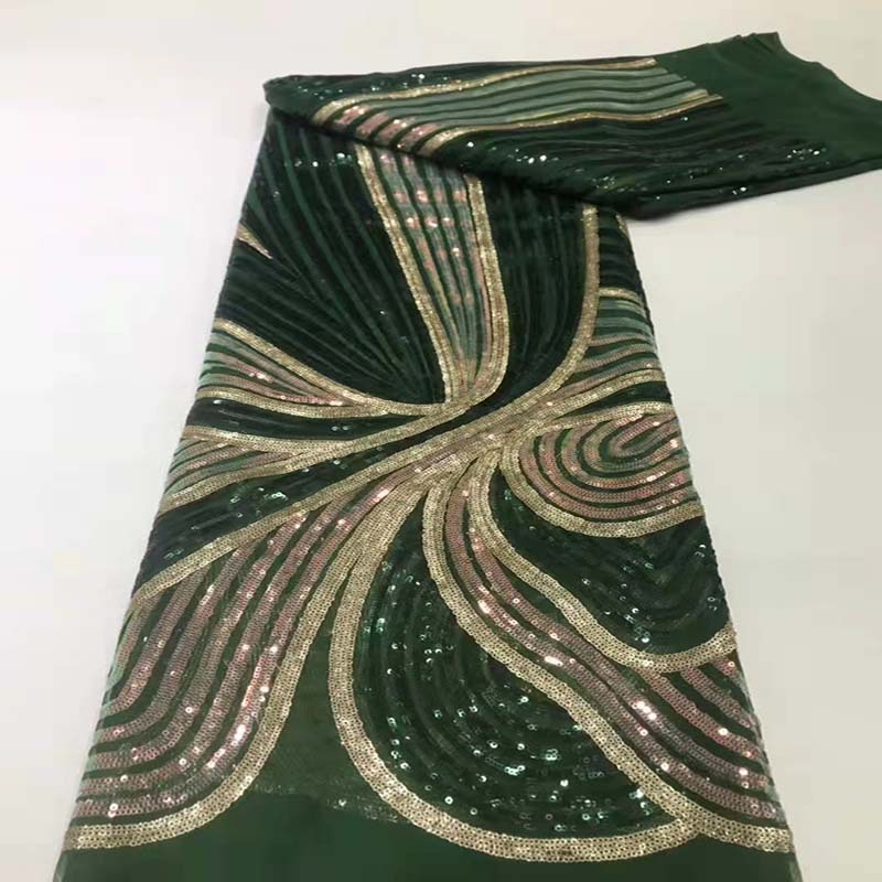 Moda elegante lentejuelas vestido bordado vestido de novia tela de encaje de alta calidad JX1863 image 5