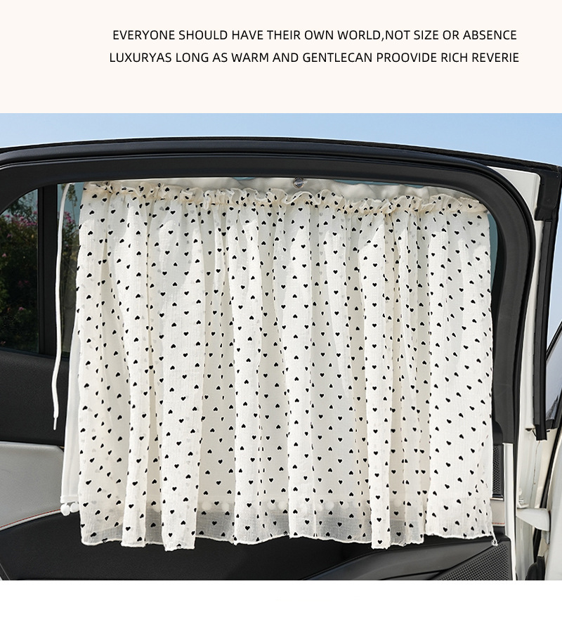 Blue Rain Mesh Double-Layer Car Curtain Retractable Car Sunshade Side Curtain Sun Protection Heat Insulation Car Sunshade