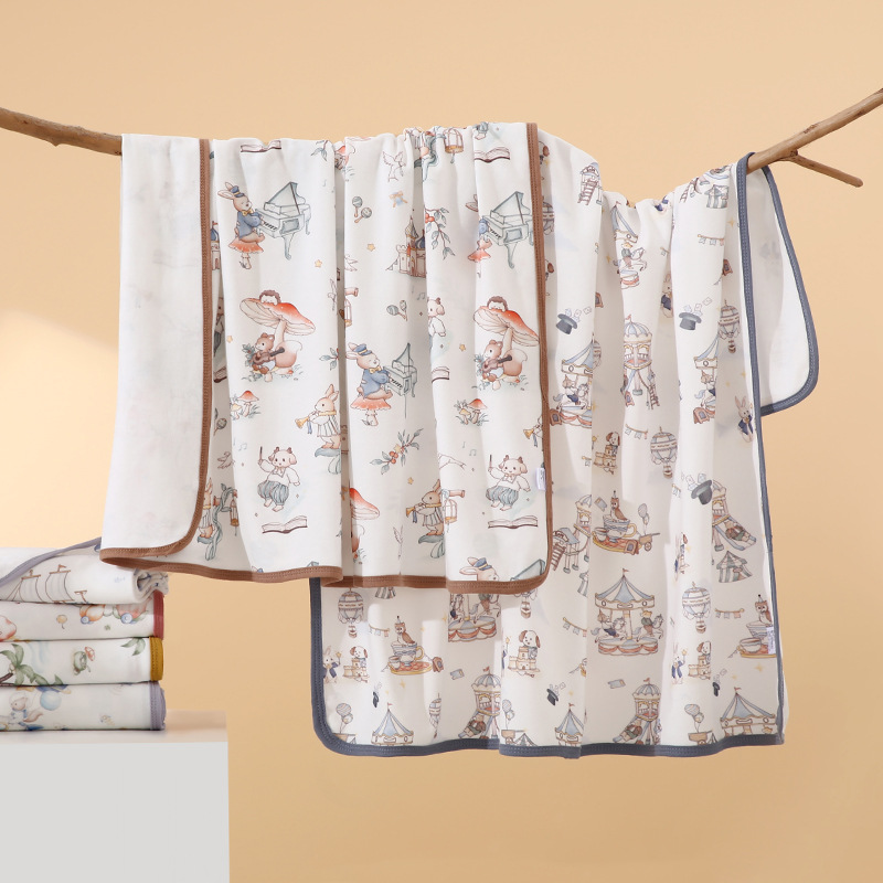 Pure Cotton Single Newborn Breathable Swaddle Baby Anti-Startle Swaddle Summer Thin Blanket Baby a