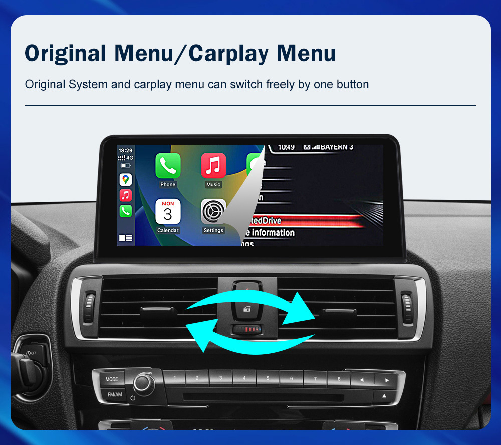 10.25'' Car Multimedia Display for Bmw 1/2 Series Nbt System Bluetooth Wireless Carplay
