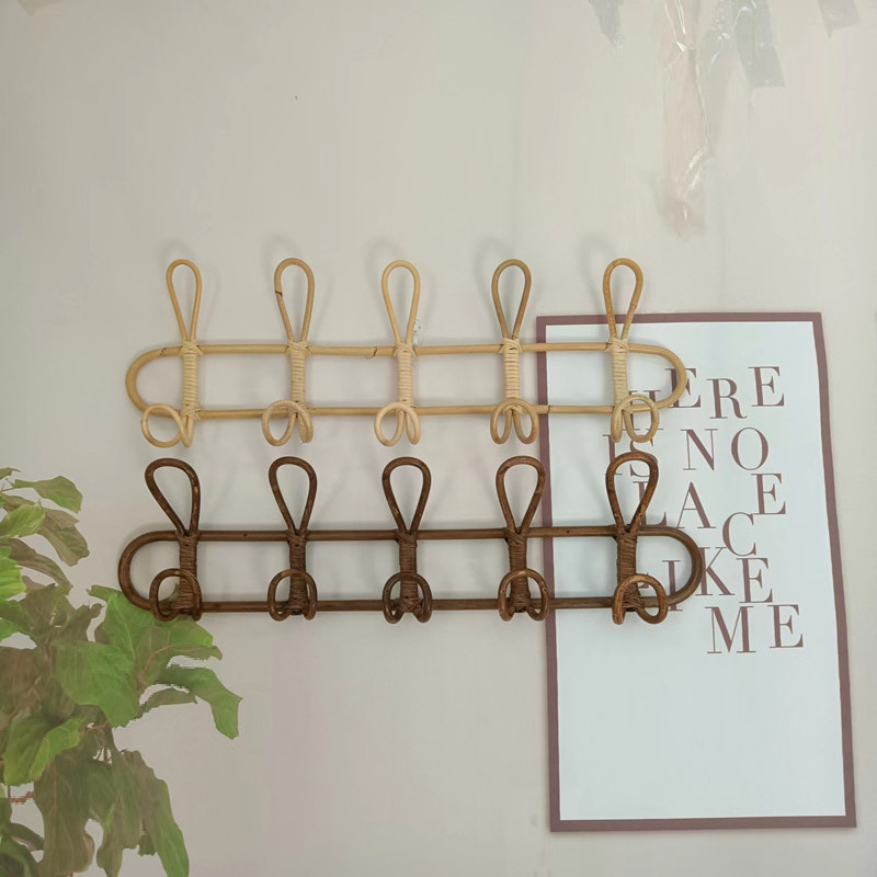 Spot a generation of handmade rattan hook wall decoration bedroom retro hook rattan hanger hook