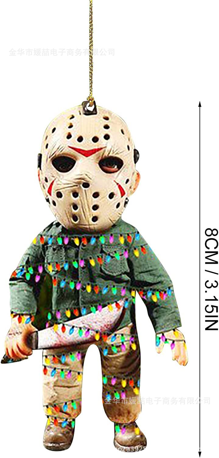 2022 nuevos productos transfronterizos personajes de película de terror decoraciones colgantes de Navidad Halloween colgantes de automóviles de Navidad