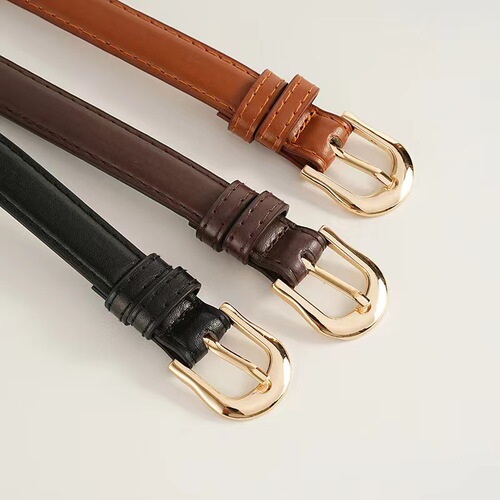Horseshoe buckle high-end belt new style ladies Korean style student belt slim fit trousers versatile jeans belt