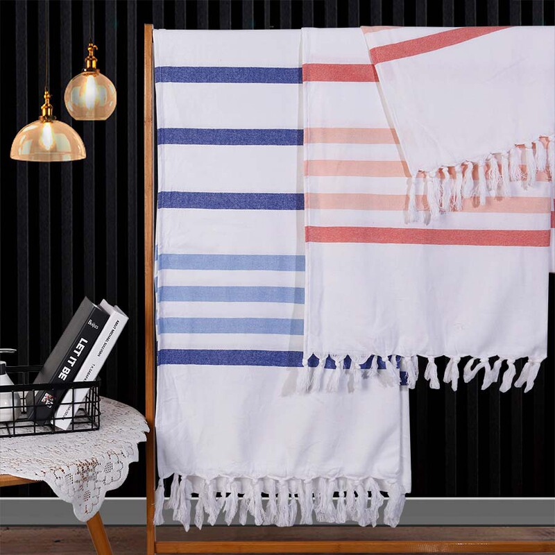 Cross-border supply striped bath towel factory wholesale tassel lace bath towel shawl Turkish tassel beach towel