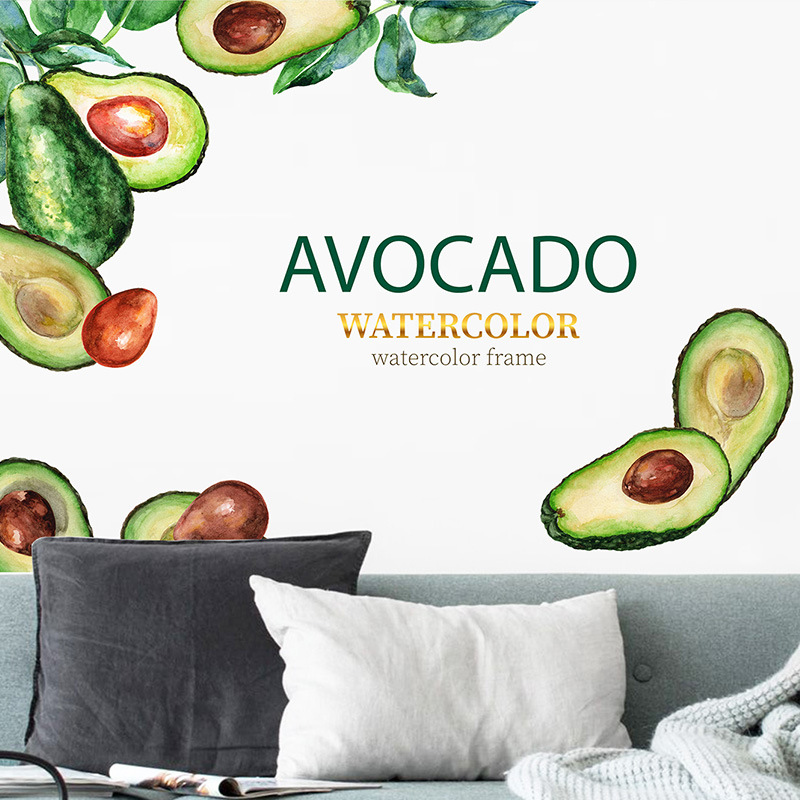 Korean Fashion Style Green Planting Avocado Wall Sticker display picture 3