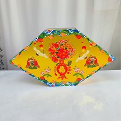潮汕中秋折塔装饰材料大号菱形尖角烫金底座彩印凹凸手工diy教程