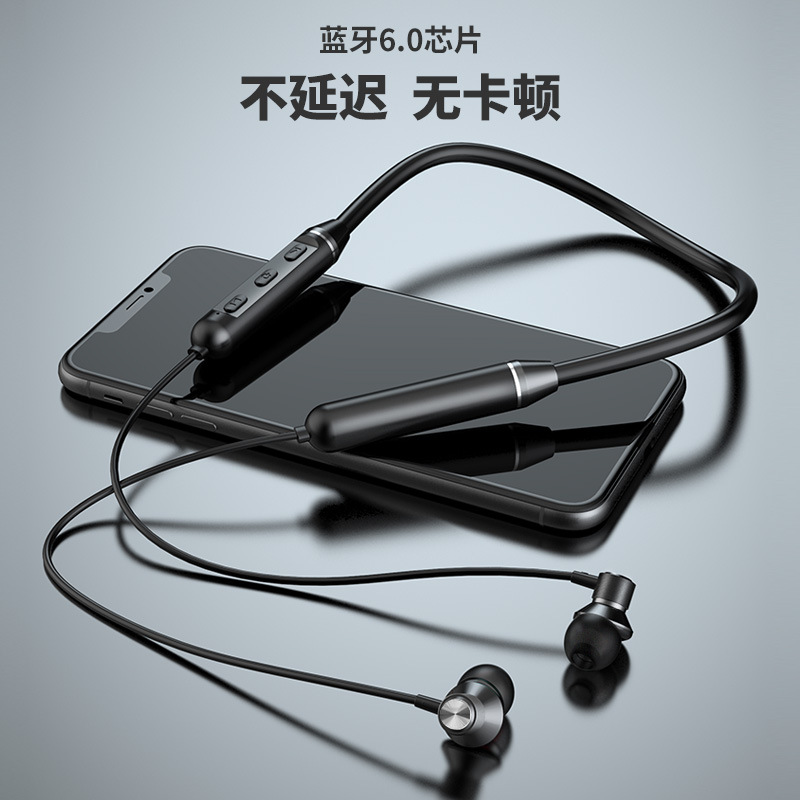Nuevos auriculares Bluetooth metálicos cuello deportivo inalámbrico en el oído tipo de teléfono móvil de espera ultra largo universal image 3