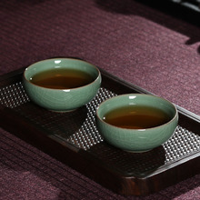 青瓷功夫茶杯小茶碗主人杯陶瓷品茗杯哥窑冰裂茶盏喝茶杯个人单杯