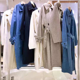 2023韩版冬季新款羊驼绒色双面羊毛大衣女中长款气质品牌折扣货源