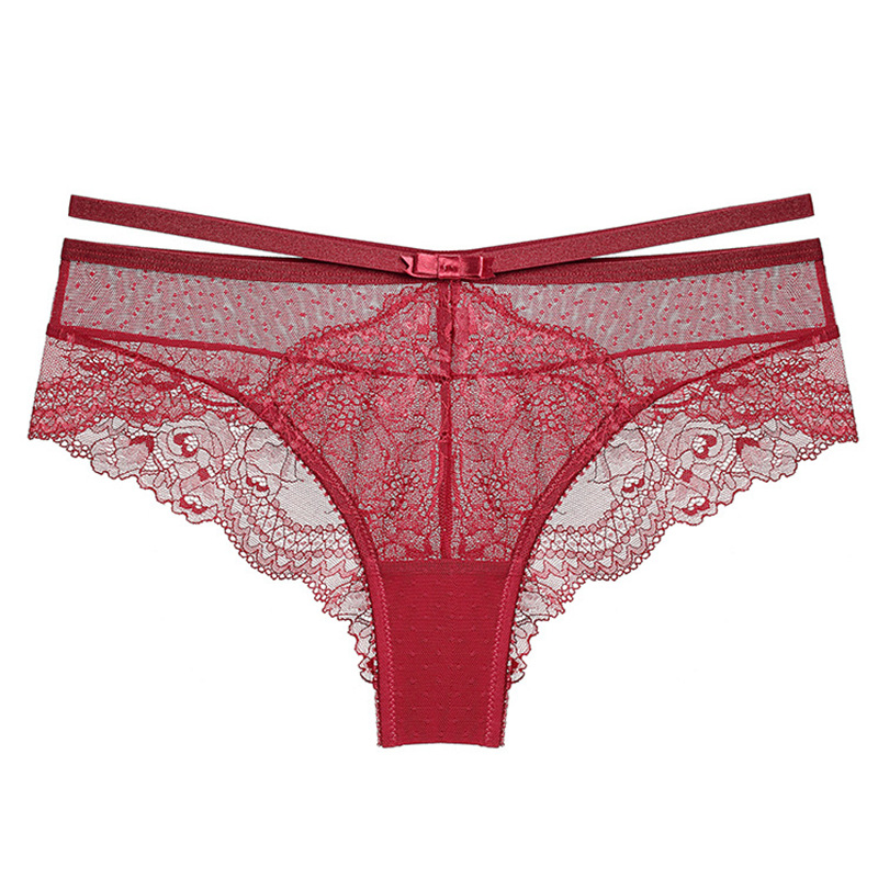 Ropa interior de encaje de cintura baja tentación polainas negras mujeres más tamaño encaje transparente sexy puro deseo ropa interior fábrica al por mayor