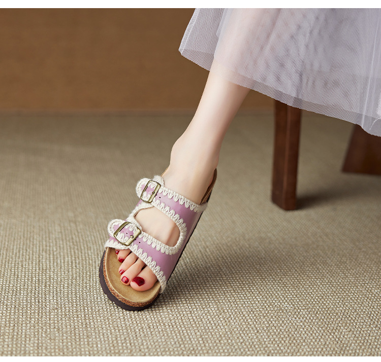 Sandal Birkenstock đế dày hở mũi quai thắt lưng cho nữ — đen chi tiết 8