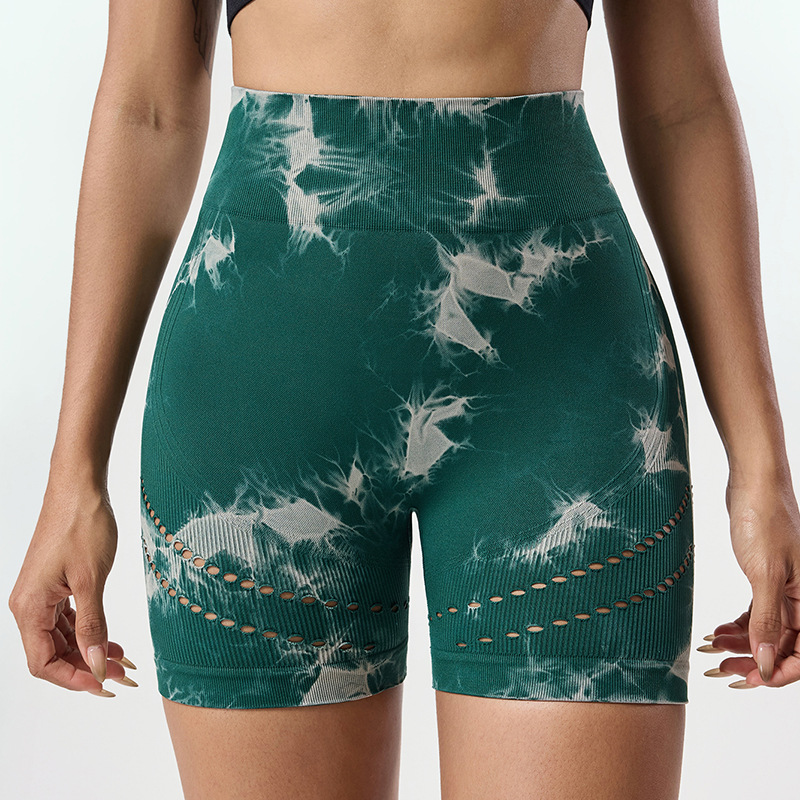 Pantalones cortos de yoga de cintura alta y abdominal sin costura, pantalones de gimnasio de miel de melocotón