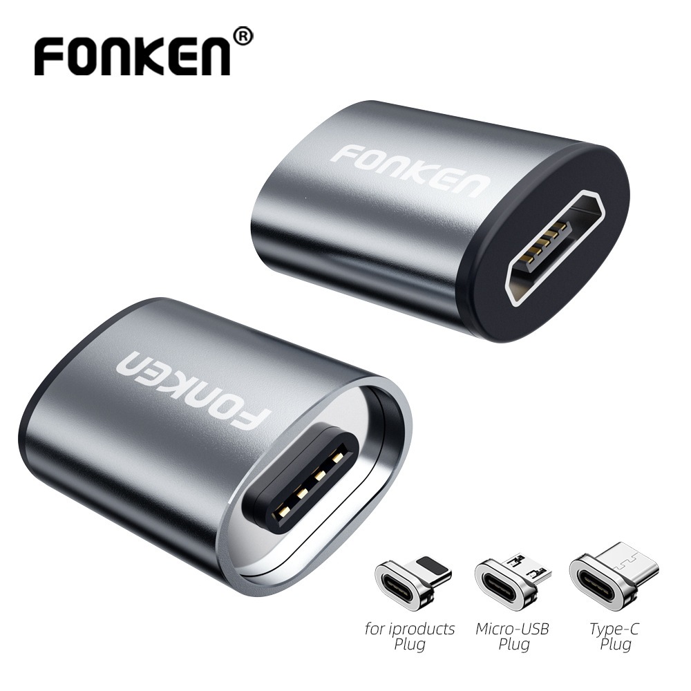 Cross-Border New Type-C Magnetic Charging Adapter 3A Fast Charge Magnetic Converter Three-in-One Magnetic Connector Best Seller