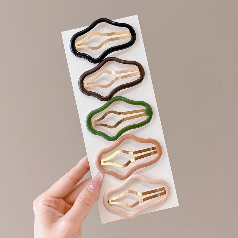 Clips de cabello nubes coreanas niñas coloridas en la parte posterior de la cabeza clip lateral red clip rojo BB clips niñas frises clip de cabello rotos