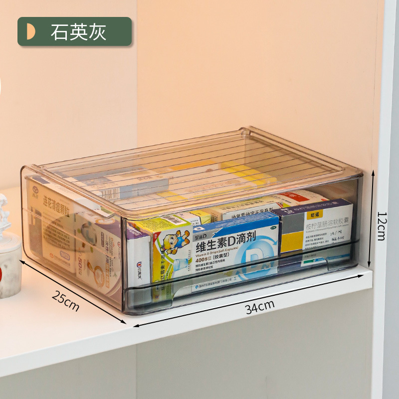 引き出し式薬品収納ケース透明薬物整理箱棚棚棚デスクトップアクリル薬箱家庭用が多い