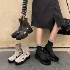 zijin家~休闲风运动底弹力靴2025秋冬新款舒适好穿的瘦瘦靴女外穿