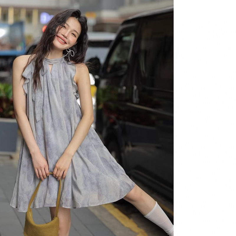 Mi Ding Lazy Style Sleeveless dress Women's Summer 2025 New Design Sense Loose Skirt Elegant Skirt Mi Ding Lazy Style Sleeveless dress Women's Summer 2025 New Design Sense Loose Skirt Elegant Skirt