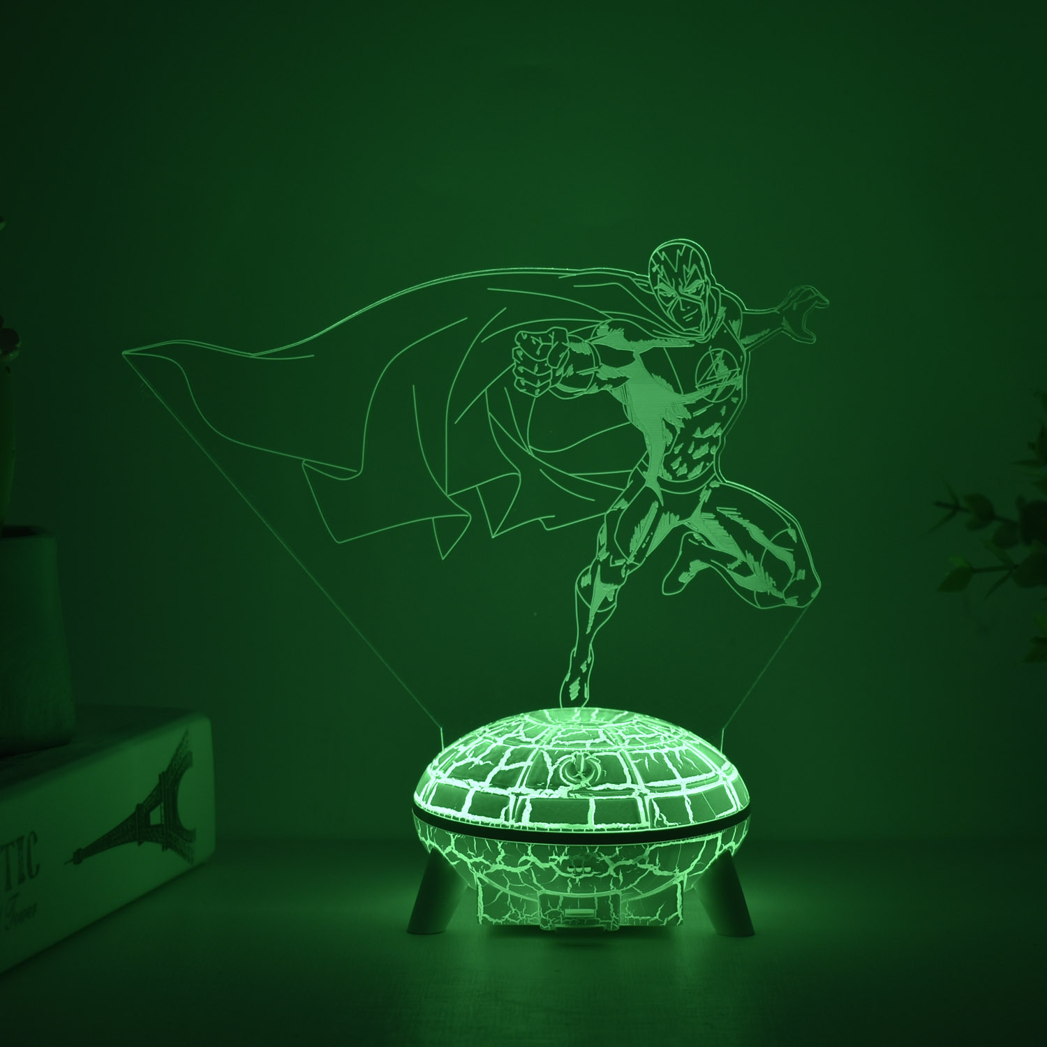 Transfronteriza serie de superhéroes Spider-Man Iron Man periférico 3D luz de la noche luz creativa pintura decoración adornos hechos a mano