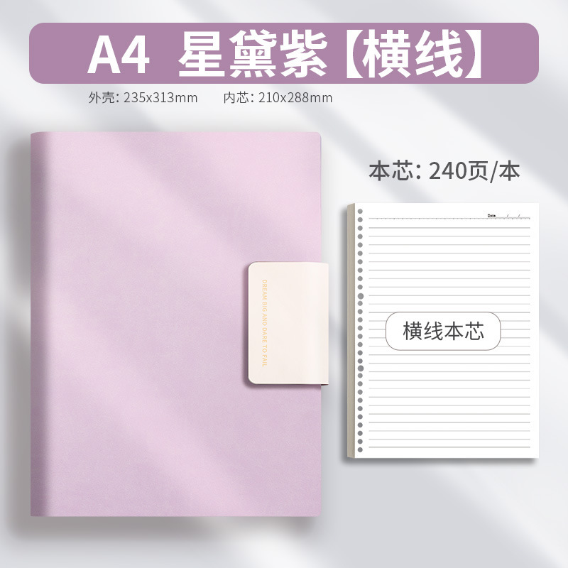 A4高颜值大学生考研专用笔记本高中可拆卸活页本横线B5加厚记事本|undefined