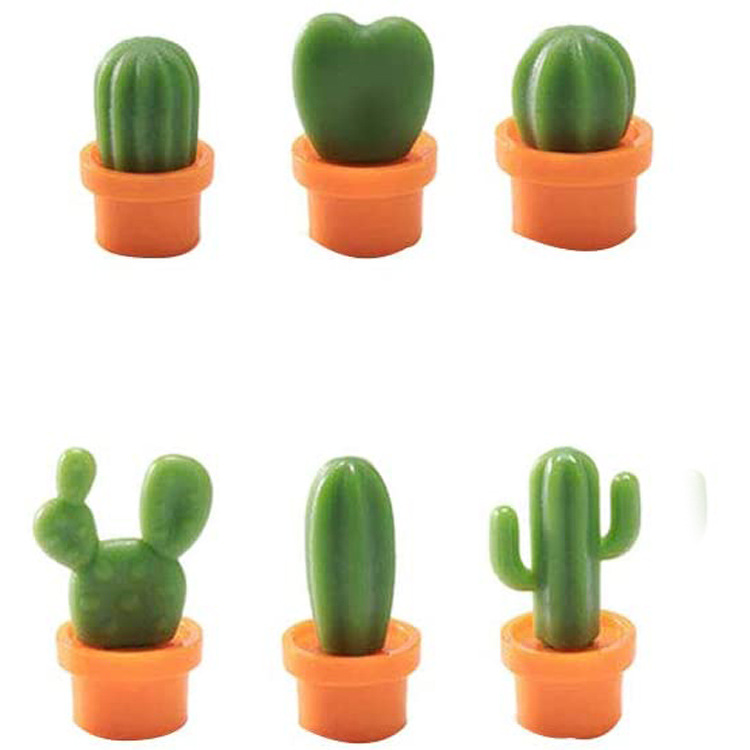 Creativo cactus refrigerador pegatina mensaje pegatina 3D tridimensional cactus bola en maceta imán refrigerador imán etiqueta magnética
