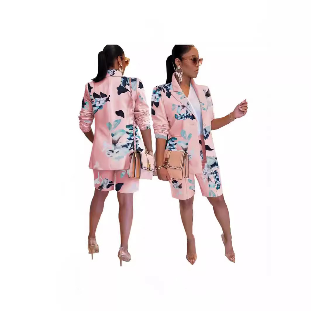 GraceChic GraceChic MM2172 Ensemble veste et short deux pièces imprimé transfrontalier printemps-été pour femme_voghion.com