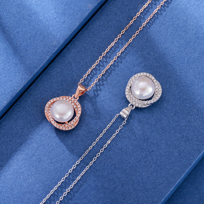 S925 plata esterlina collar de perlas agua dulce para las mujeres verano versátil nicho diseño alto sentido madre colgante cadena clavícula