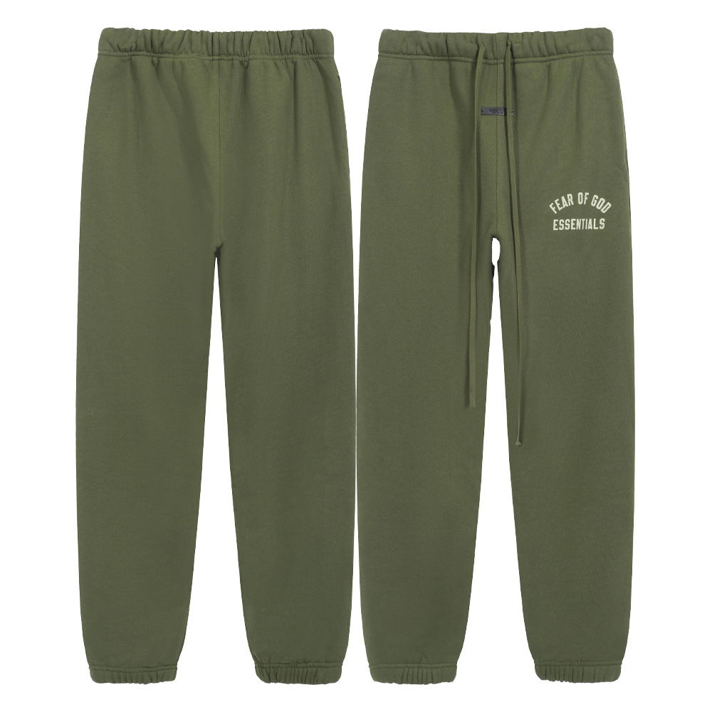24FW nuevo FOG ESSENTIALS con impresión de letras de vello para hombres cuerdas casuales sueltas de tirado de piernas pantalones de moda