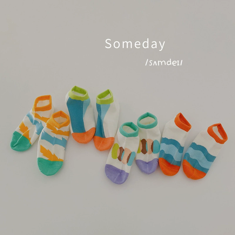 Детские летние тонкие мультяшные носки для мужчин и женщин