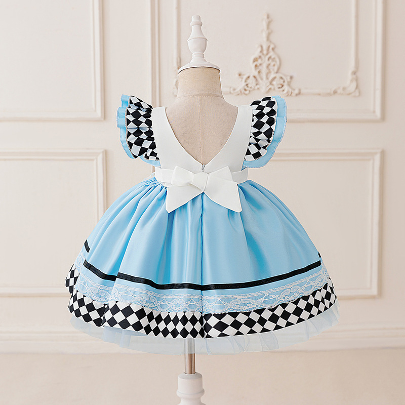 爱丽丝梦游记女童礼服百褶裙cos 蕾丝公主裙礼服children dresses|undefined
