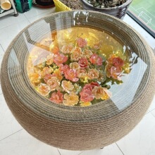 圆形钢化玻璃加厚桌面玻璃圆桌台面防爆专业定 制轮胎茶几材料其