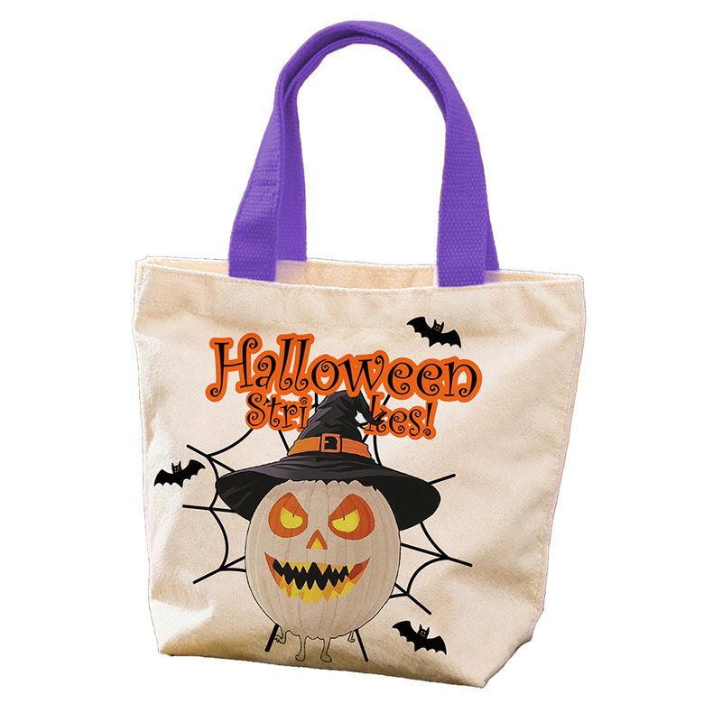 国境を越えた新しいハロウィーンのキャンバスショッピングバッグクリスマスイブ環境に優しいバッグホリデークリエイティブポータブルギフトバッグのカスタマイズ|undefined