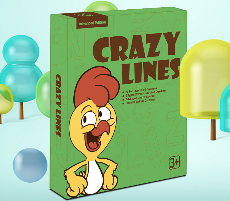 Children's pen control training, kindergarten, 3-year-old concentration cultivation, intellectual early education, doodling, pen movement, erasable card toys detail image 16