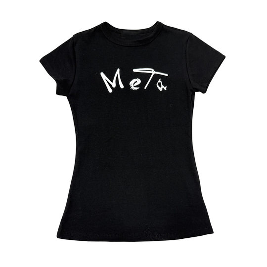 Yuyi New Style 2025 American Sweet and Spicy Style Letter T-Shirt Women's Elastic Slimming Look Short-Sleeved Right Shoulder Top Women's C63039