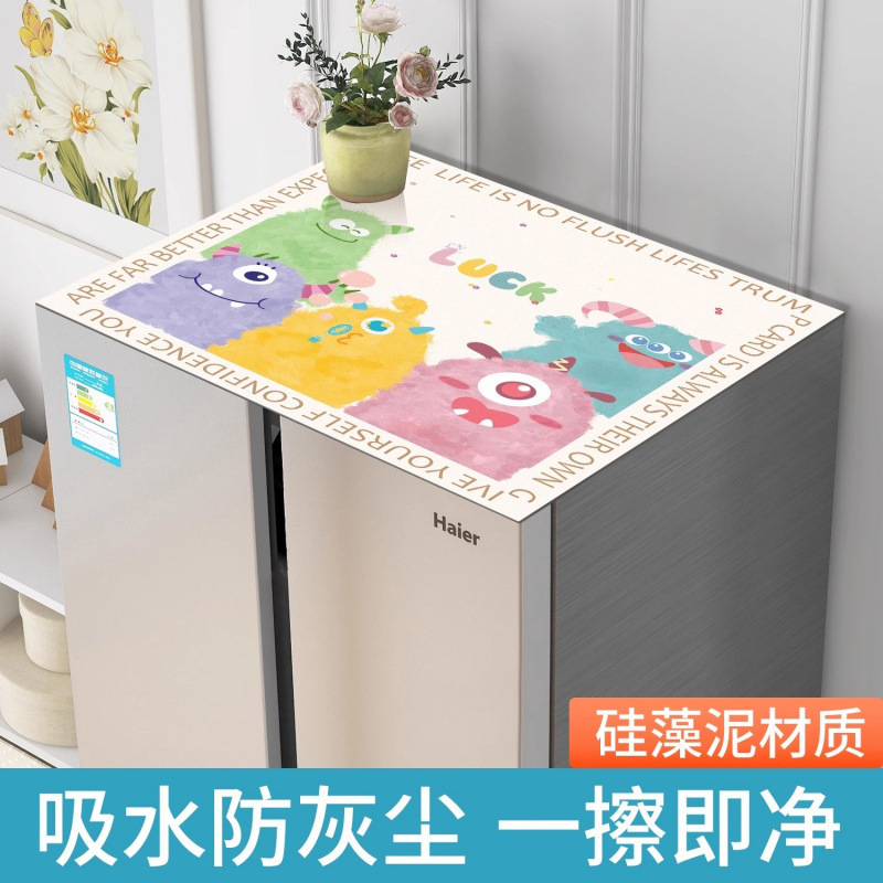 Refrigerator Dust Cover Top Cover Cloth 2025 Refrigerator Top Dust Mat Oil-proof No-washable Single and Double Door Refrigerator Mat Cover Cloth