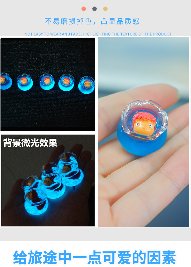 Goldfish Princess Ponyo on Ins Wind Cliff Creative Car Ornaments Cute Female Micro Landscape Car in the Console