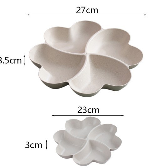 Lucky Clover Creative Love Fruit Plato de frutas Plato de bocadillos Sala de estar doméstica Caja de almacenamiento Plato multifunción de bocadillos